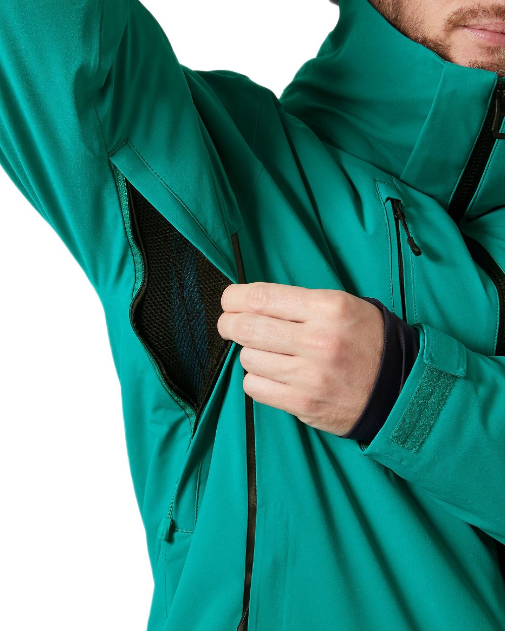 Signal Green Coloured Helly Hansen Mens Alpha 4.0 Jacket on white background 