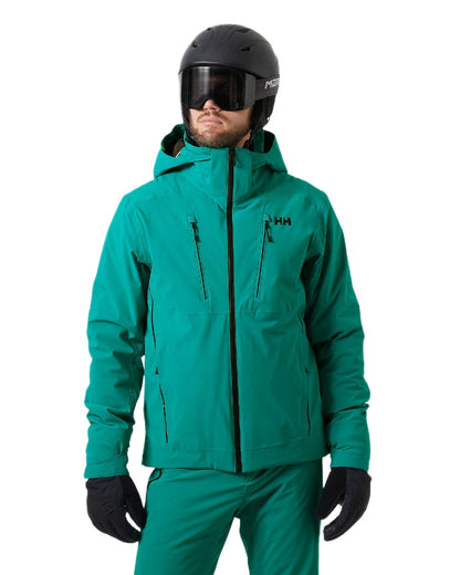 Signal Green Coloured Helly Hansen Mens Alpha 4.0 Jacket on white background 