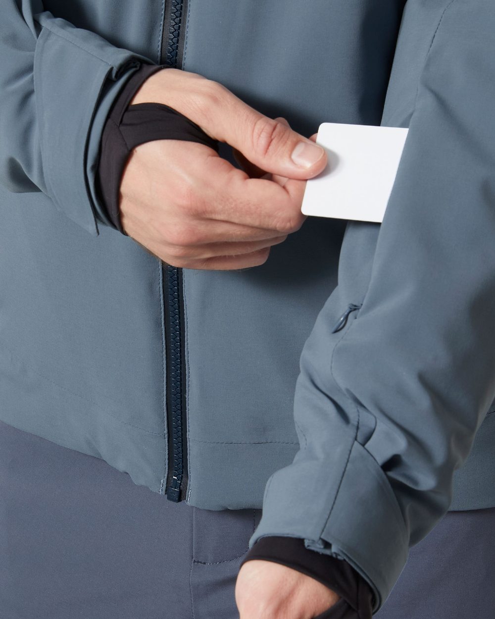 Washed Navy Coloured Helly Hansen Mens Alpha 4.0 Jacket on white background 