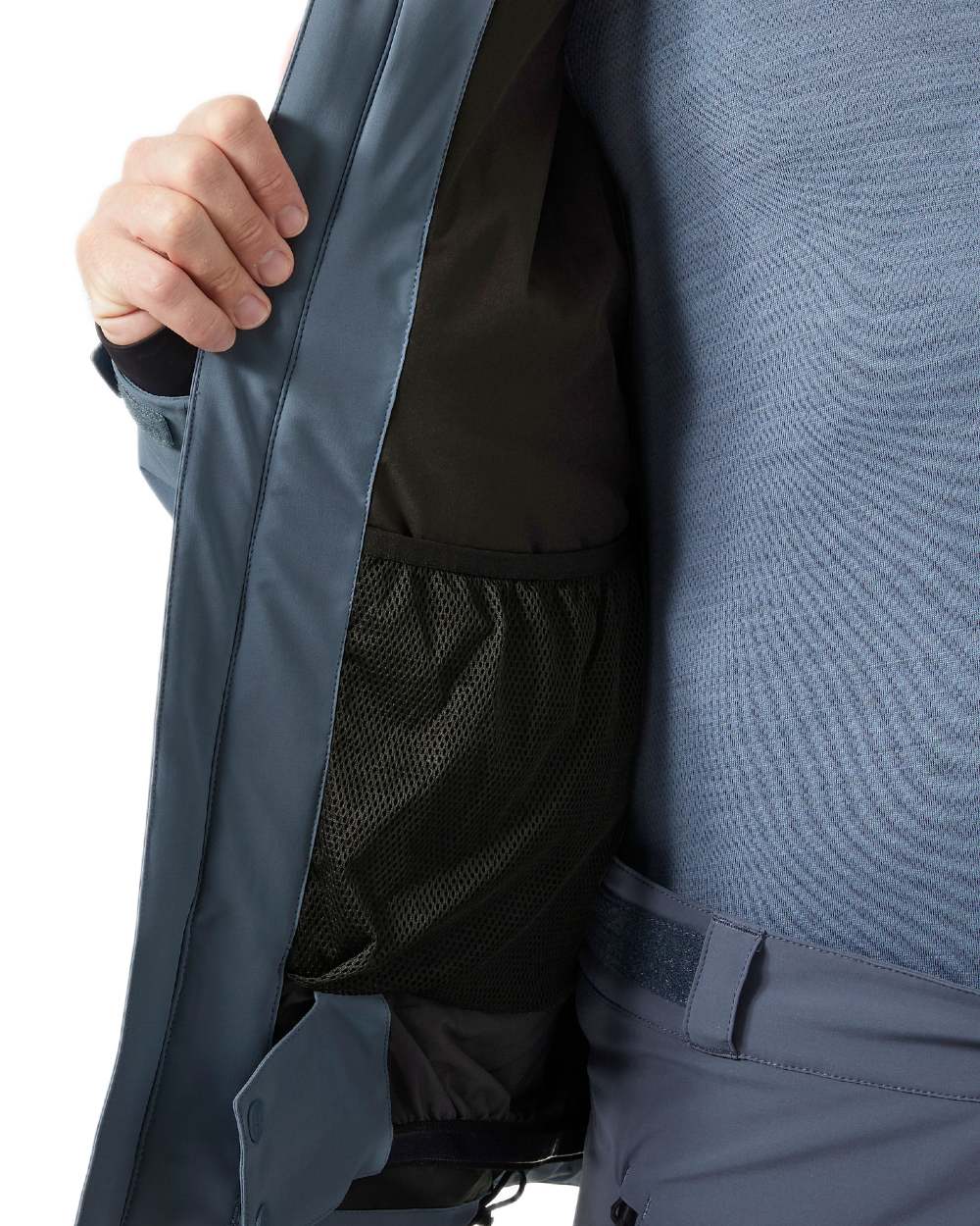 Washed Navy Coloured Helly Hansen Mens Alpha 4.0 Jacket on white background 