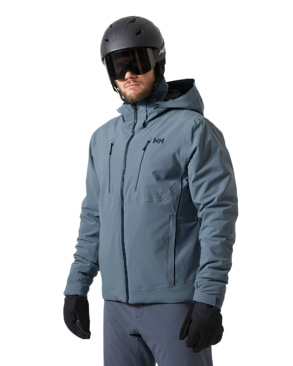 Washed Navy Coloured Helly Hansen Mens Alpha 4.0 Jacket on white background 