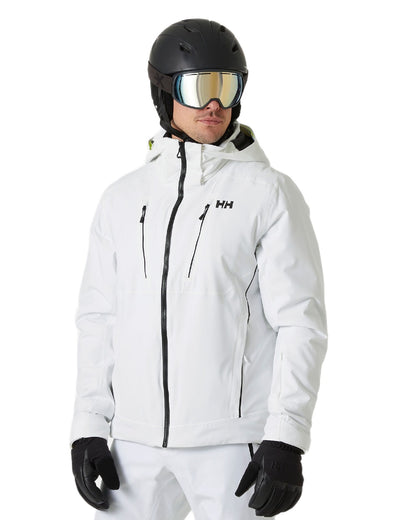 White Coloured Helly Hansen Mens Alpha 4.0 Jacket on white background 