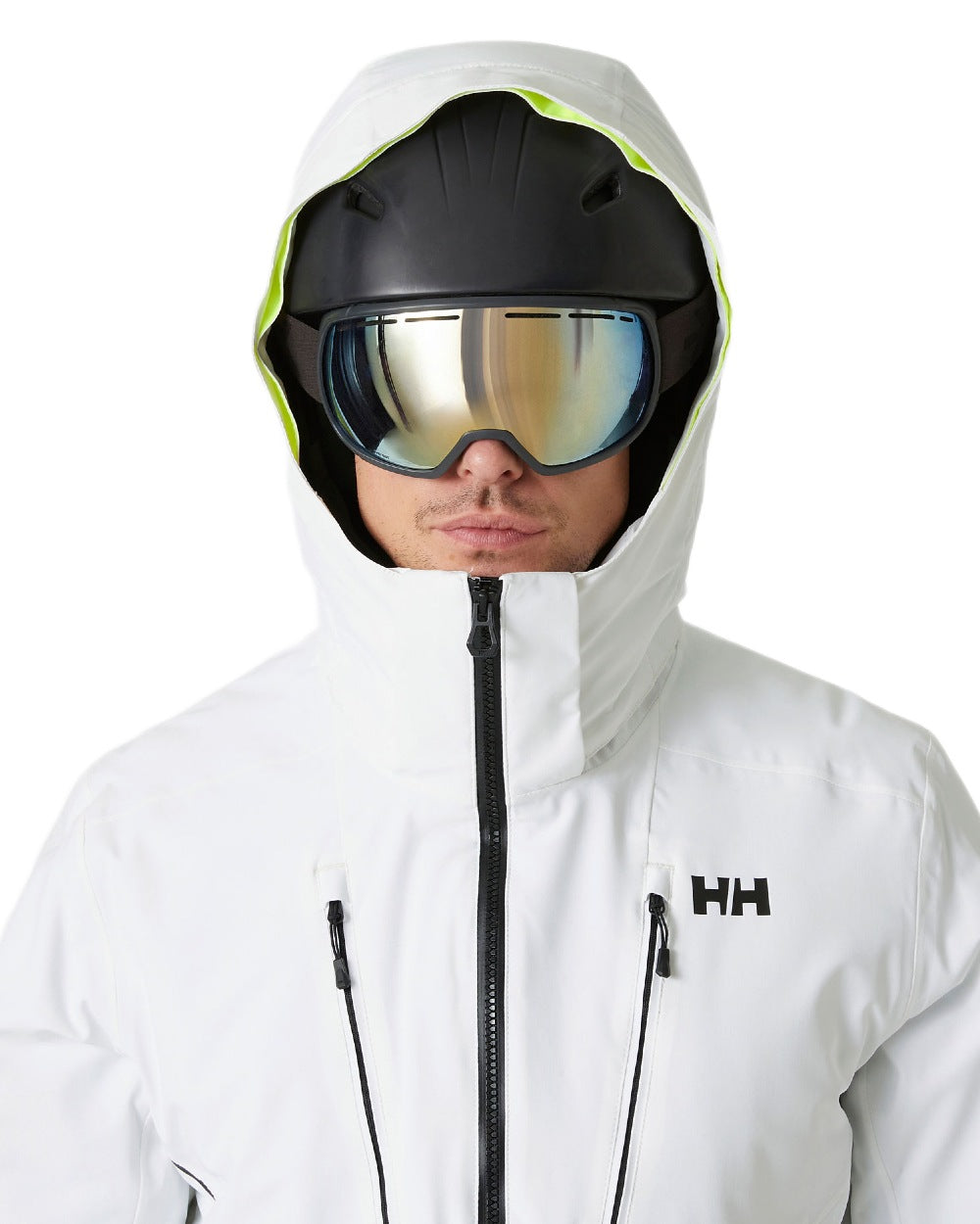 White Coloured Helly Hansen Mens Alpha 4.0 Jacket on white background 