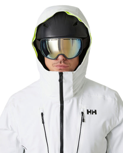 White Coloured Helly Hansen Mens Alpha 4.0 Jacket on white background 