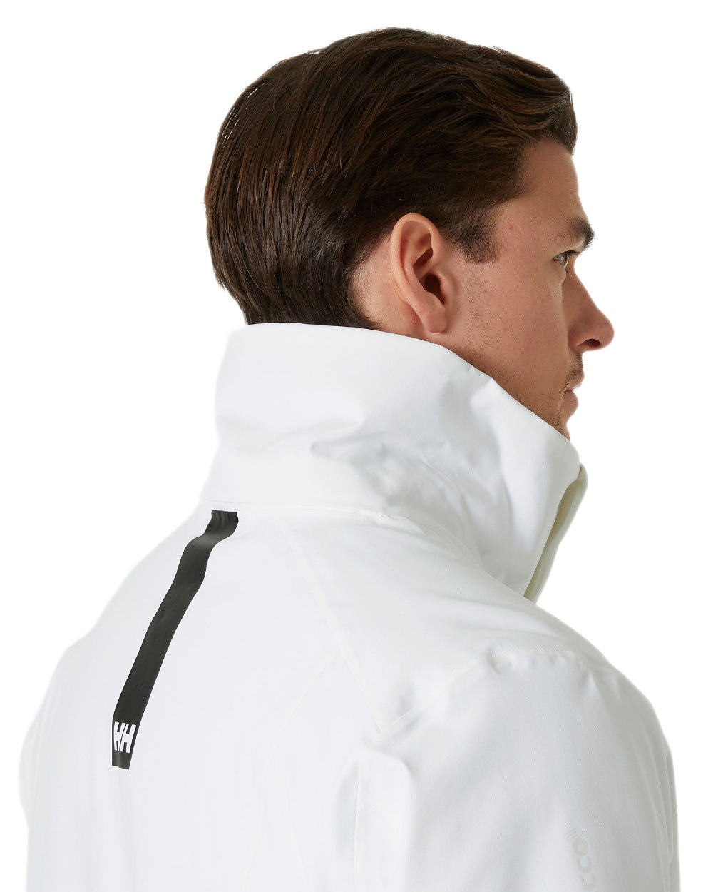 White Coloured Helly Hansen Mens Alpha 4.0 Jacket on white background 
