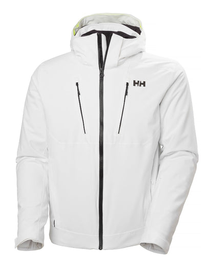 White Coloured Helly Hansen Mens Alpha 4.0 Jacket on white background 