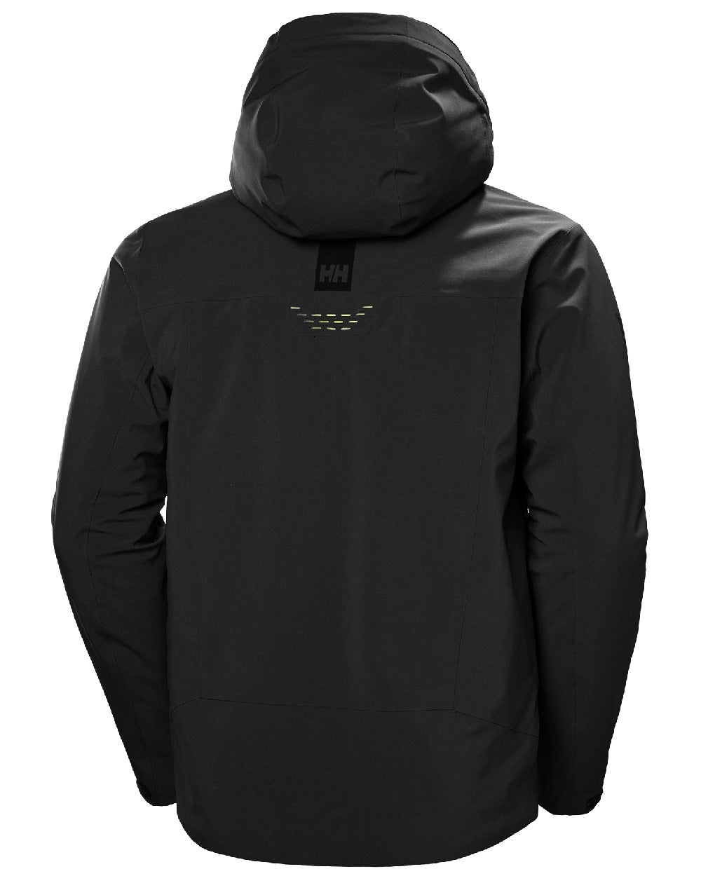 Black Coloured Helly Hansen Mens Alpha Lifaloft Insulated Ski Jacket on white background 