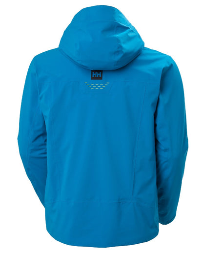 Cerulean Blue Coloured Helly Hansen Mens Alpha Lifaloft Insulated Ski Jacket on white background 