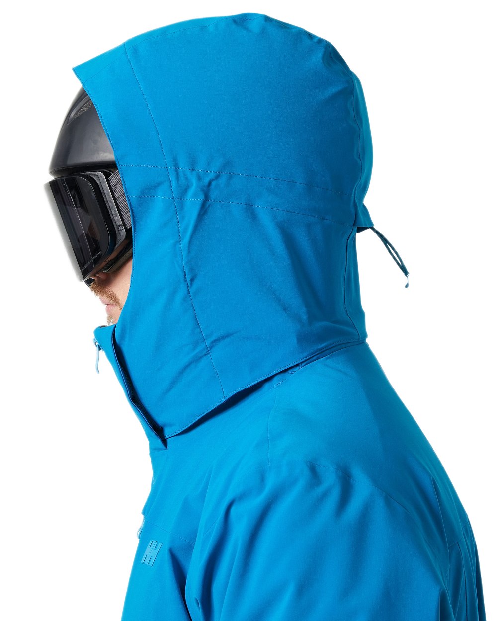 Cerulean Blue Coloured Helly Hansen Mens Alpha Lifaloft Insulated Ski Jacket on white background 