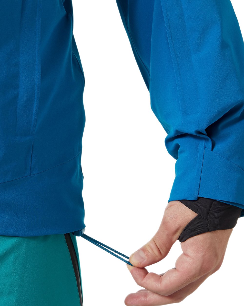 Cerulean Blue Coloured Helly Hansen Mens Alpha Lifaloft Insulated Ski Jacket on white background 