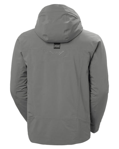 Concrete Coloured Helly Hansen Mens Alpha Lifaloft Insulated Ski Jacket on white background 