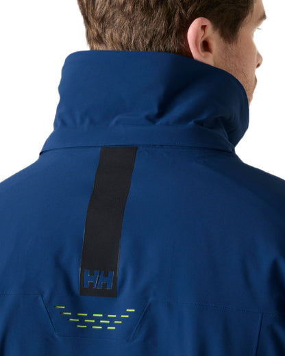 Dark Blue coloured Helly Hansen Mens Alpha Lifaloft Insulated Ski Jacket on white background 