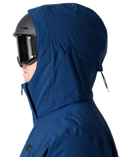 Dark Blue coloured Helly Hansen Mens Alpha Lifaloft Insulated Ski Jacket on white background 
