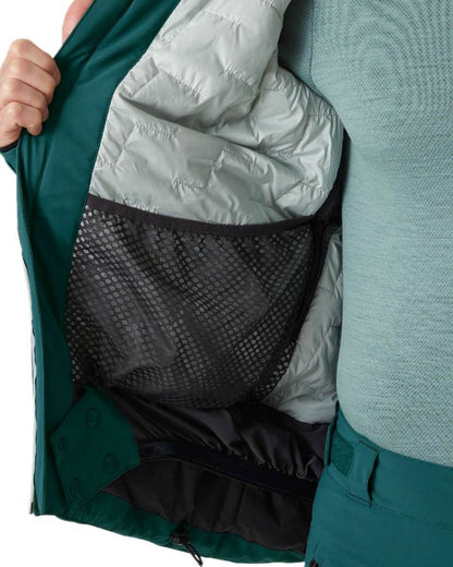 Dark Creek Coloured Helly Hansen Mens Alpha Lifaloft Insulated Ski Jacket on white background 