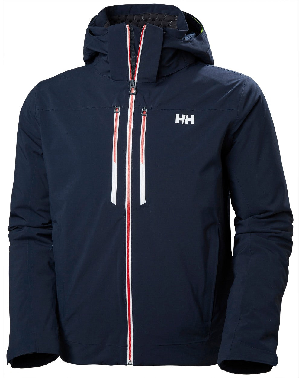 Navy Coloured Helly Hansen Mens Alpha Lifaloft Insulated Ski Jacket on white background 