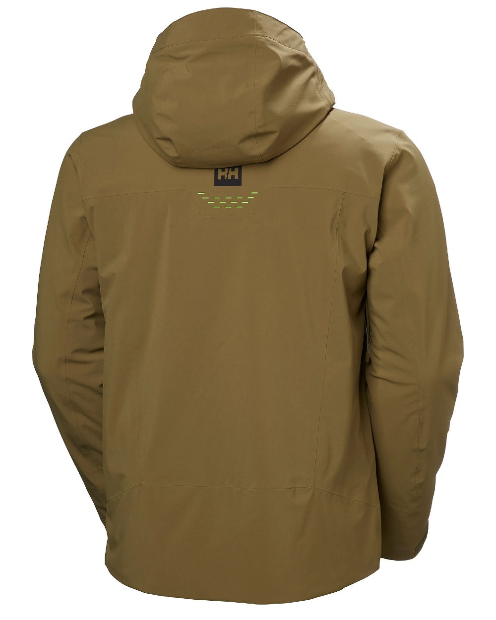 Sepia Coloured Helly Hansen Mens Alpha Lifaloft Insulated Ski Jacket on white background 