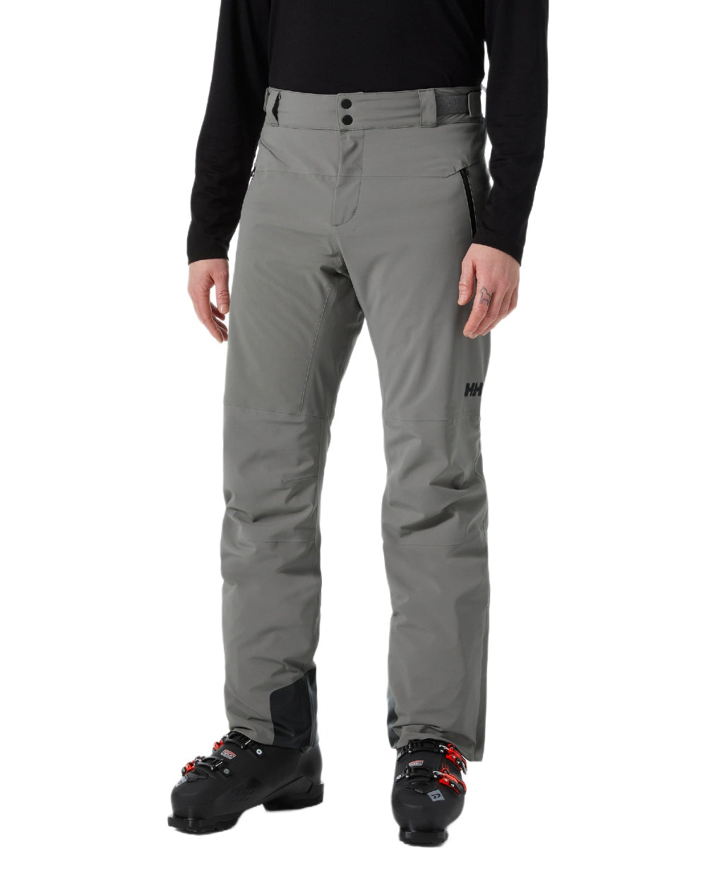 Concrete Coloured Helly Hansen Mens Alpha Lifaloft Insulated Ski Pants on white background 