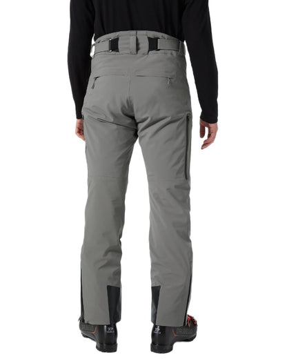 Concrete Coloured Helly Hansen Mens Alpha Lifaloft Insulated Ski Pants on white background 