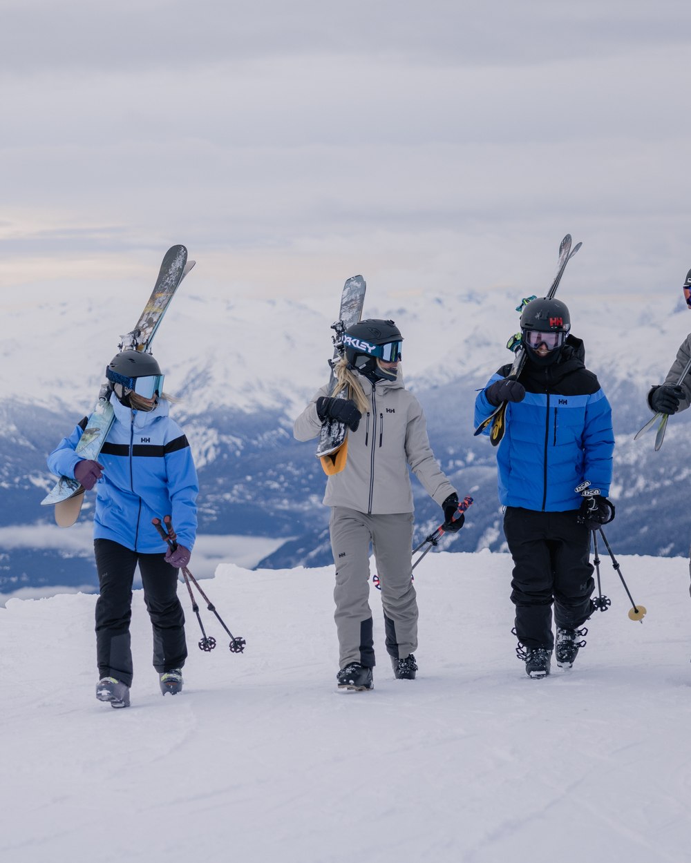 Concrete Coloured Helly Hansen Mens Alpha Lifaloft Insulated Ski Pants on snow background 