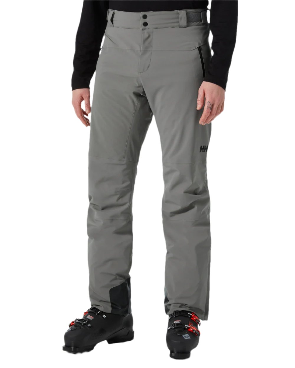 Concrete Coloured Helly Hansen Mens Alpha Lifaloft Insulated Ski Pants on white background 