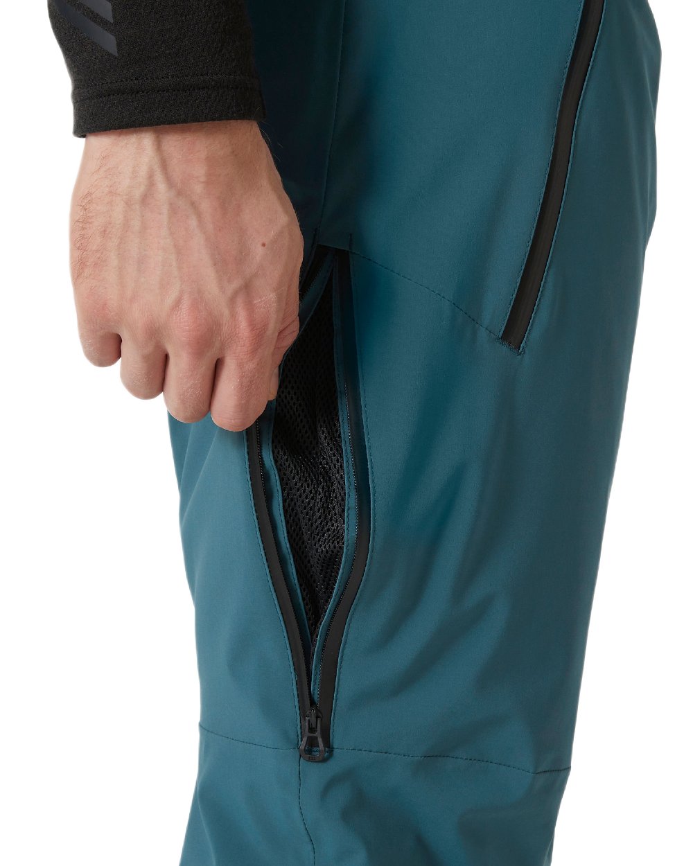 Dark Creek Spruce Coloured Helly Hansen Mens Alpha Lifaloft Insulated Ski Pants on white background 