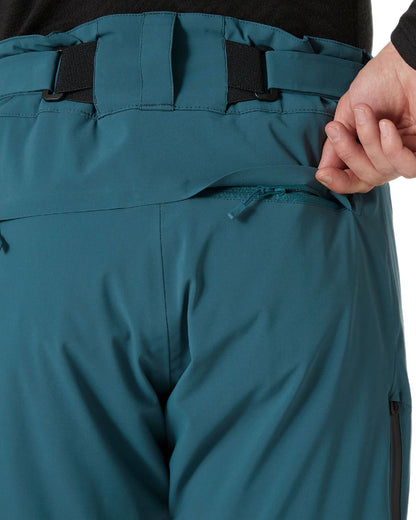 Dark Creek Spruce Coloured Helly Hansen Mens Alpha Lifaloft Insulated Ski Pants on white background 