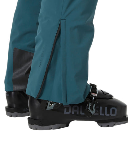 Dark Creek Spruce Coloured Helly Hansen Mens Alpha Lifaloft Insulated Ski Pants on white background 