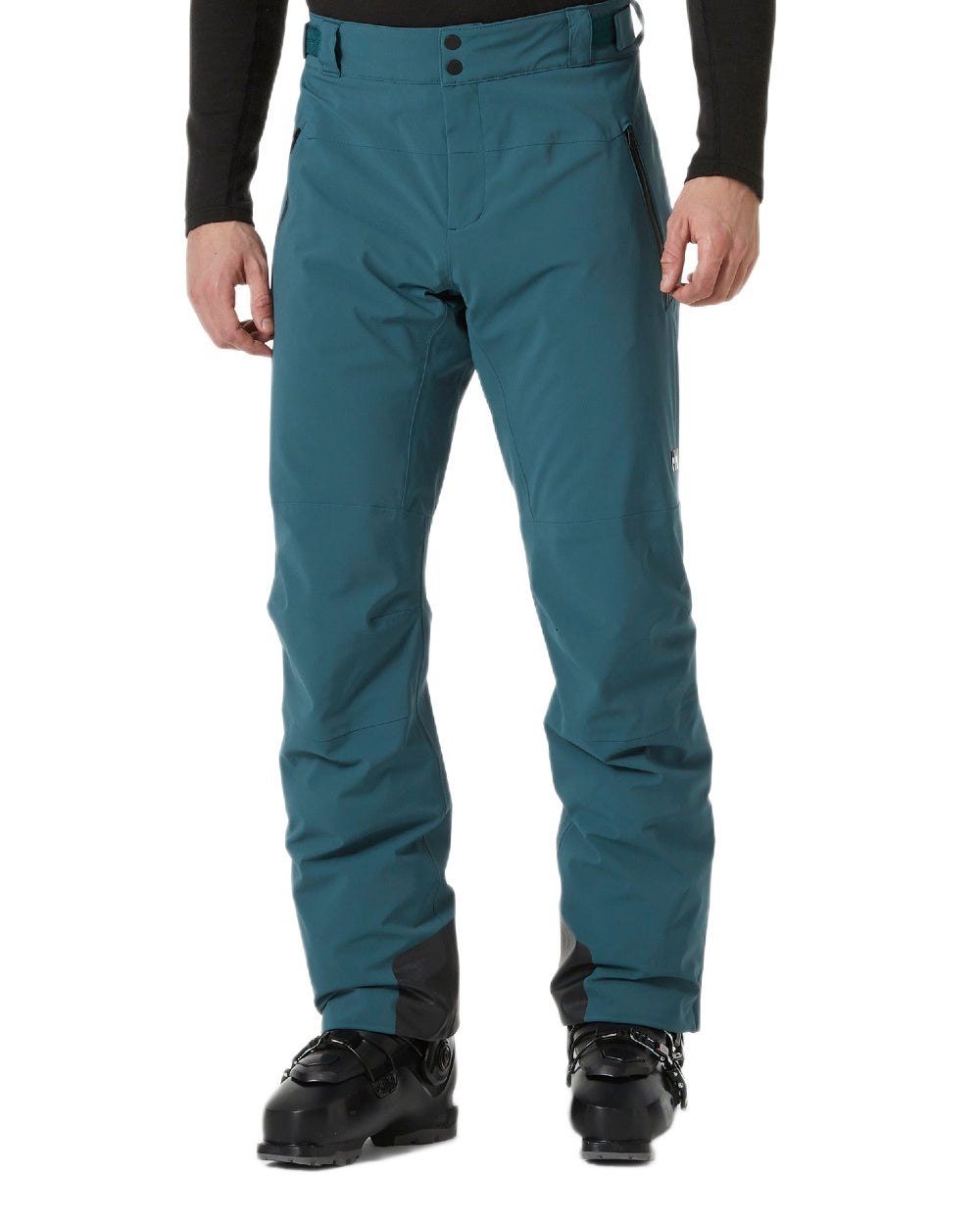 Dark Creek Spruce Coloured Helly Hansen Mens Alpha Lifaloft Insulated Ski Pants on white background 