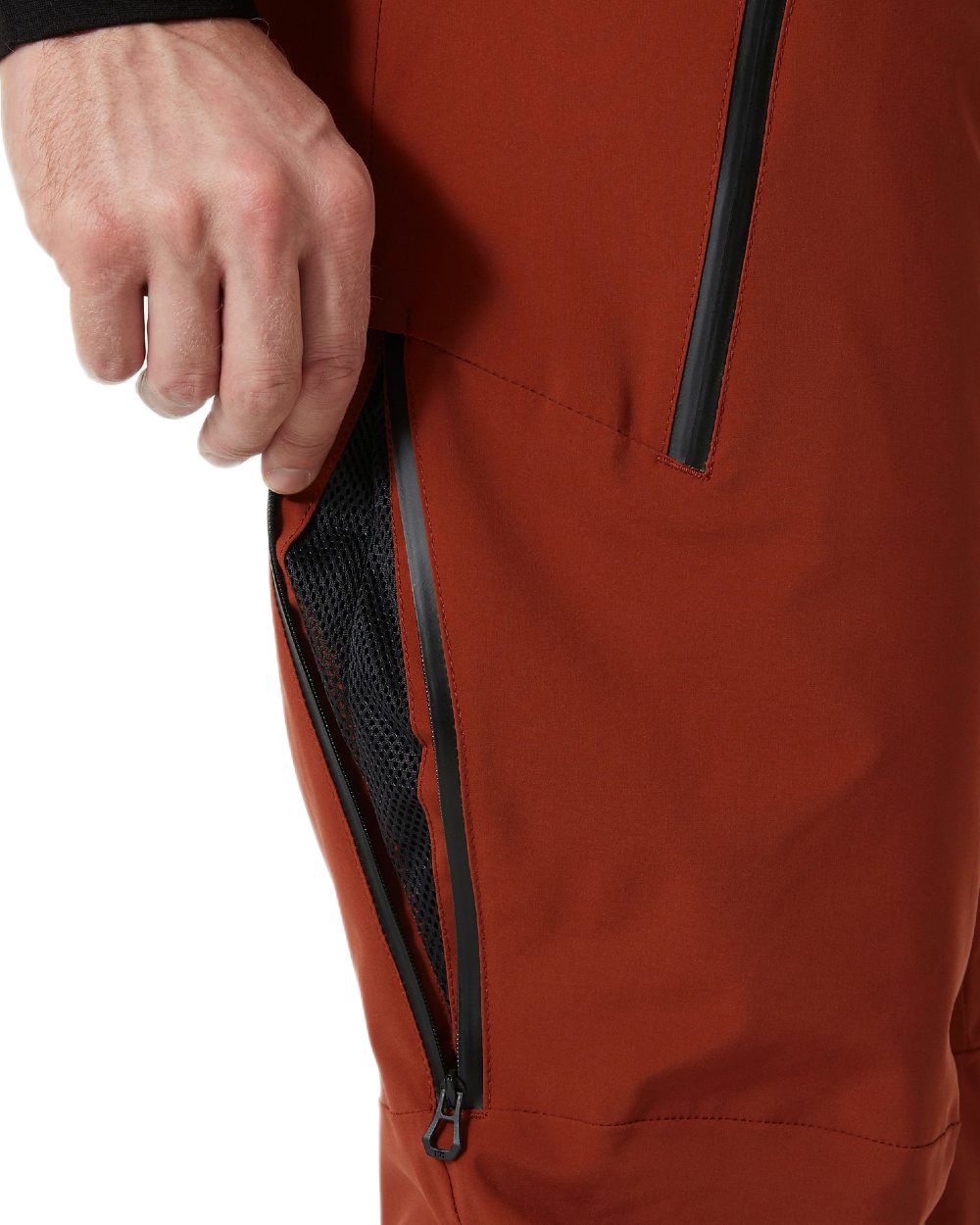 Iron Oxide Coloured Helly Hansen Mens Alpha Lifaloft Insulated Ski Pants on white background 
