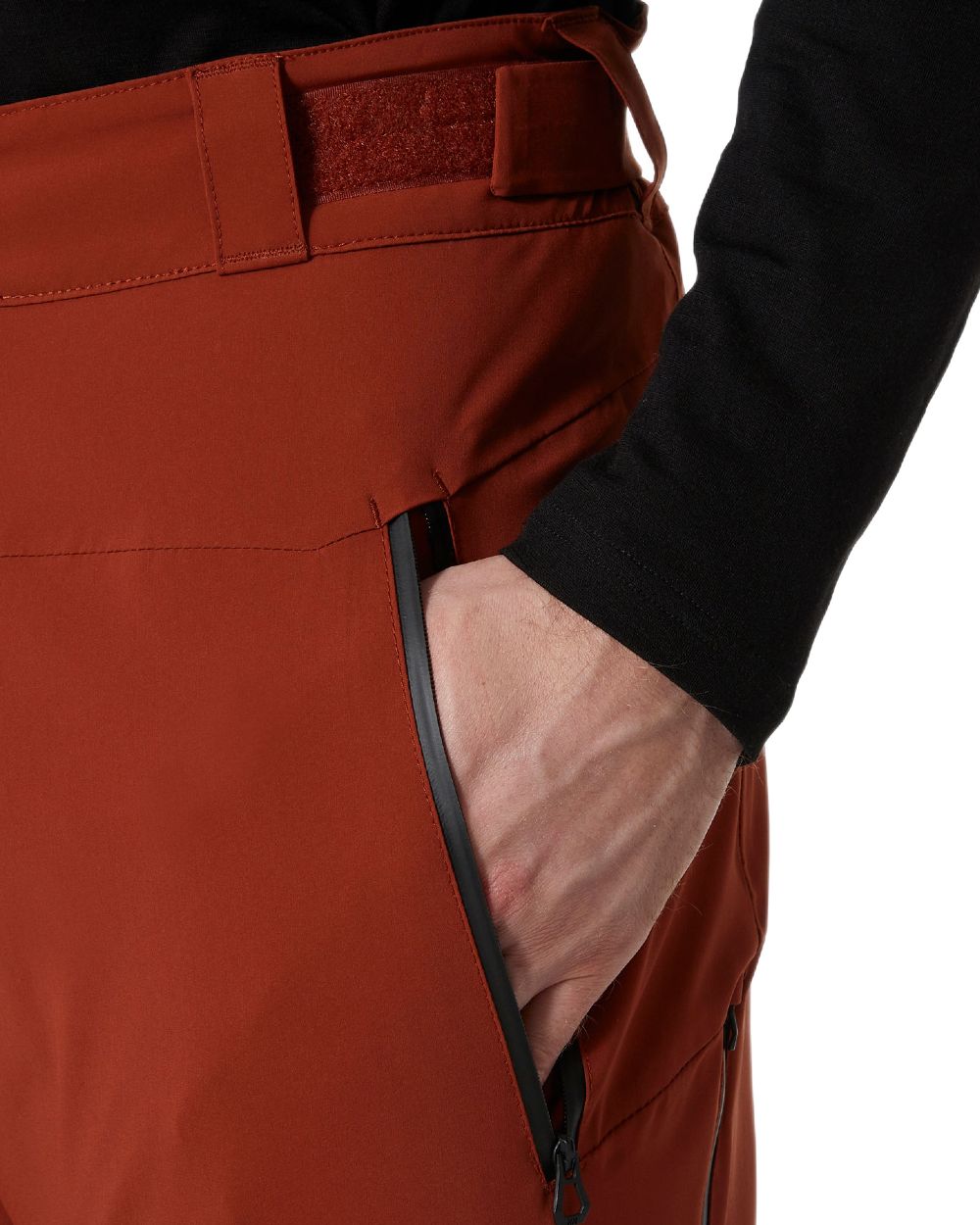 Iron Oxide Coloured Helly Hansen Mens Alpha Lifaloft Insulated Ski Pants on white background 