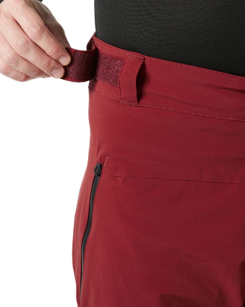 Mars Red Coloured Helly Hansen Mens Alpha Lifaloft Insulated Ski Pants on white background 