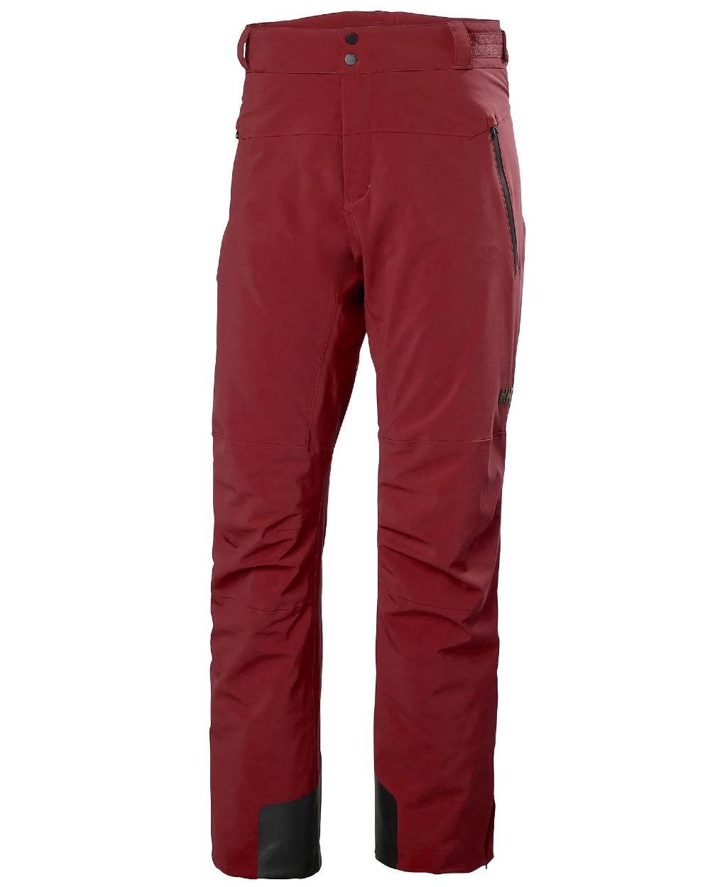 Mars Red Coloured Helly Hansen Mens Alpha Lifaloft Insulated Ski Pants on white background 