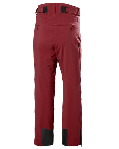 Mars Red Coloured Helly Hansen Mens Alpha Lifaloft Insulated Ski Pants on white background 