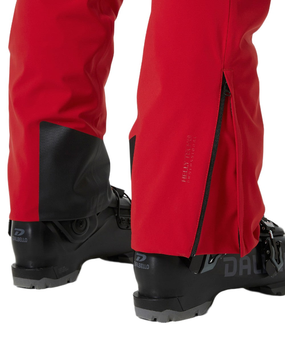 Red Coloured Helly Hansen Mens Alpha Lifaloft Insulated Ski Pants on white background 