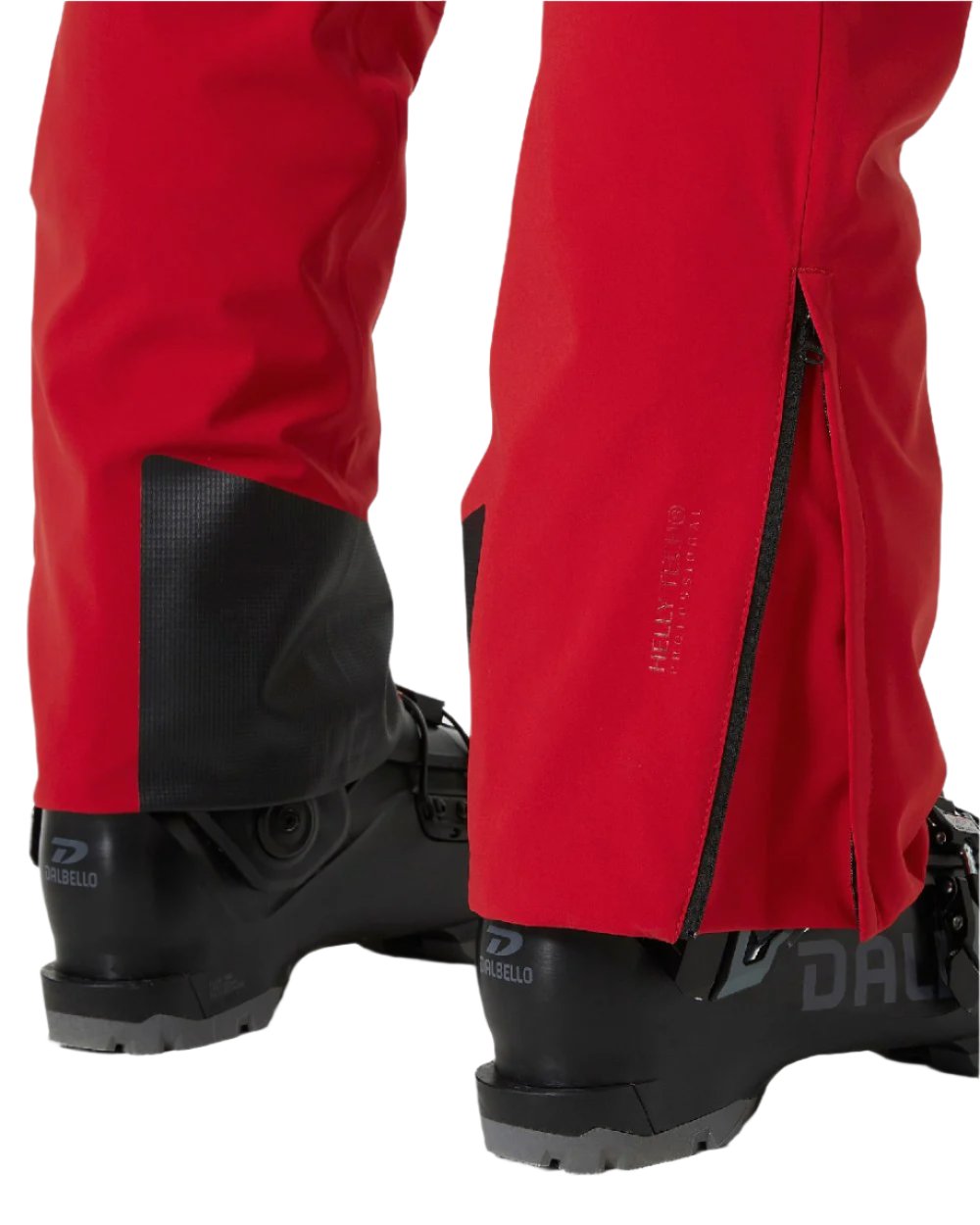 Red Coloured Helly Hansen Mens Alpha Lifaloft Insulated Ski Pants on white background 