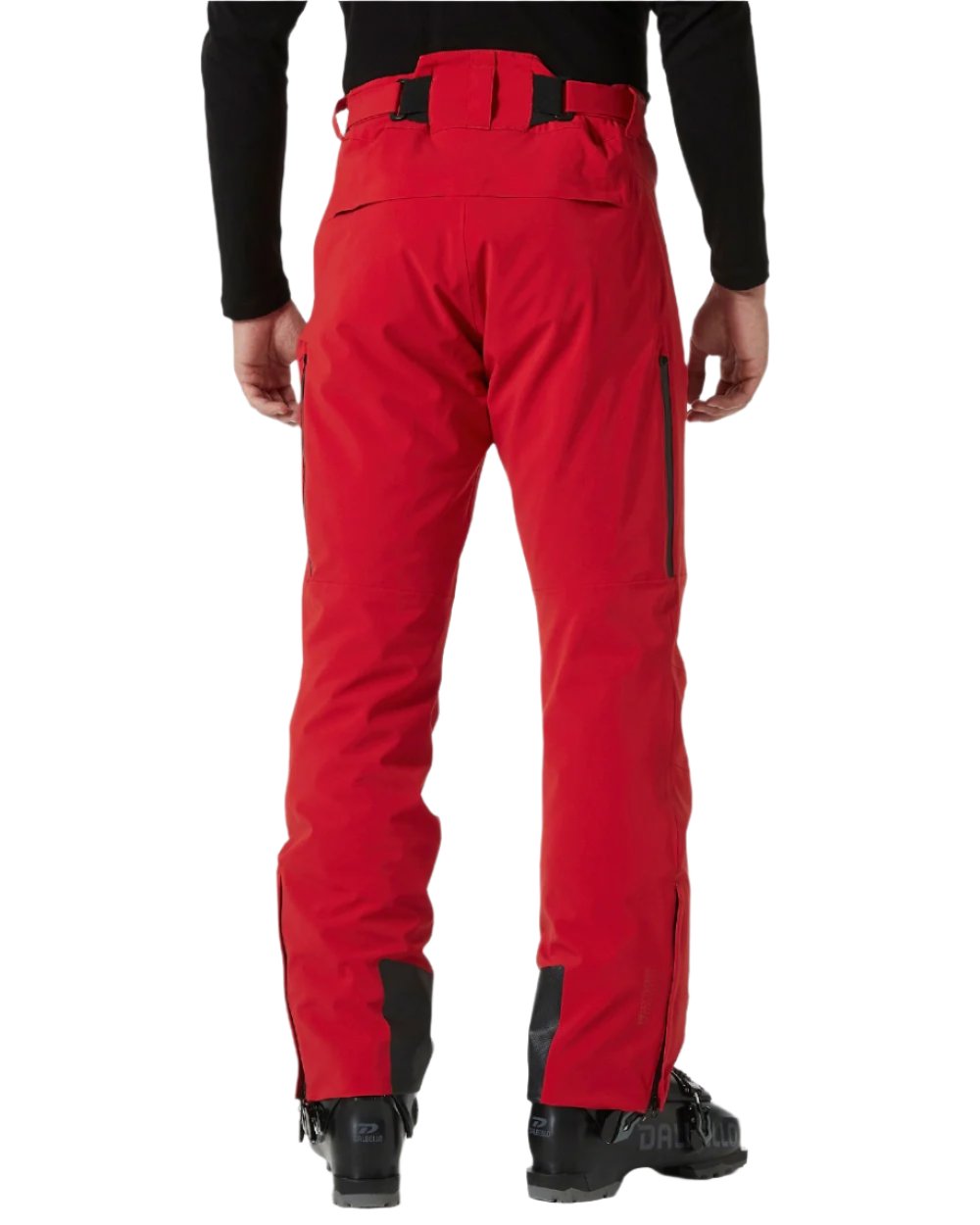 Red Coloured Helly Hansen Mens Alpha Lifaloft Insulated Ski Pants on white background 