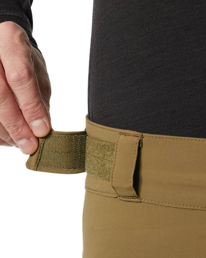 Sepia Coloured Helly Hansen Mens Alpha Lifaloft Insulated Ski Pants on white background 