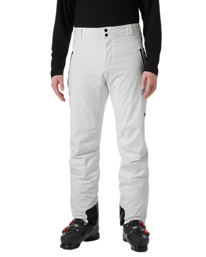 White Coloured Helly Hansen Mens Alpha Lifaloft Insulated Ski Pants on white background 