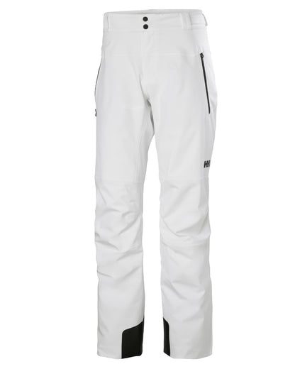 White Coloured Helly Hansen Mens Alpha Lifaloft Insulated Ski Pants on white background 
