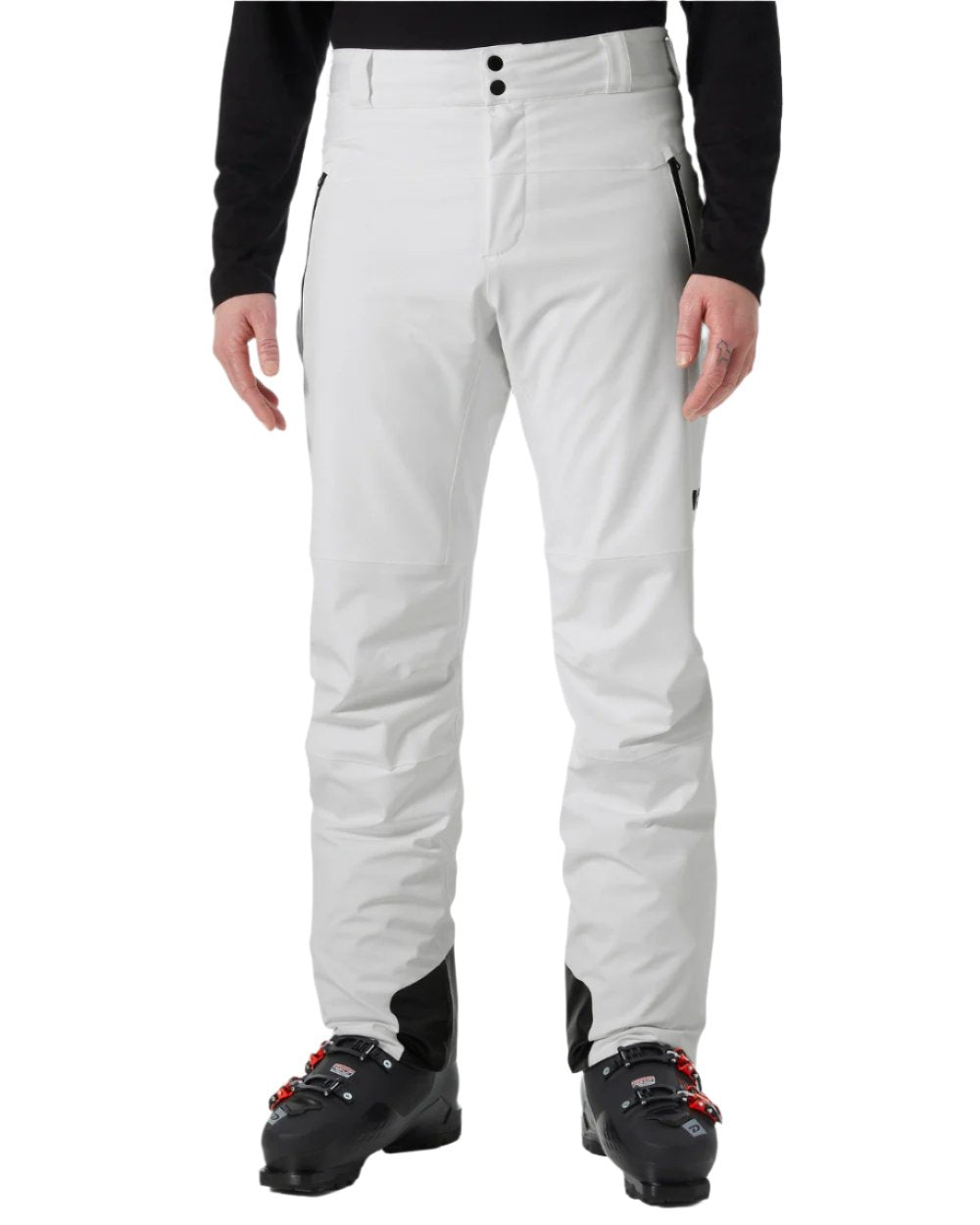 White Coloured Helly Hansen Mens Alpha Lifaloft Insulated Ski Pants on white background 