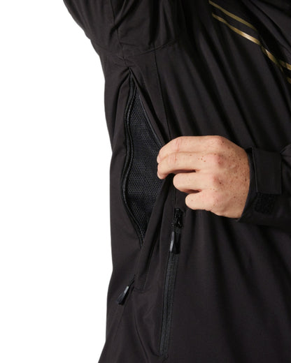 Black Coloured Helly Hansen Mens Alpine Insulated Jacket on white background 