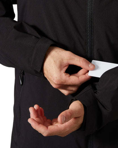 Black Coloured Helly Hansen Mens Alpine Insulated Jacket on white background 