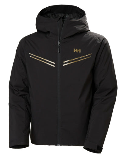 Black Coloured Helly Hansen Mens Alpine Insulated Jacket on white background 