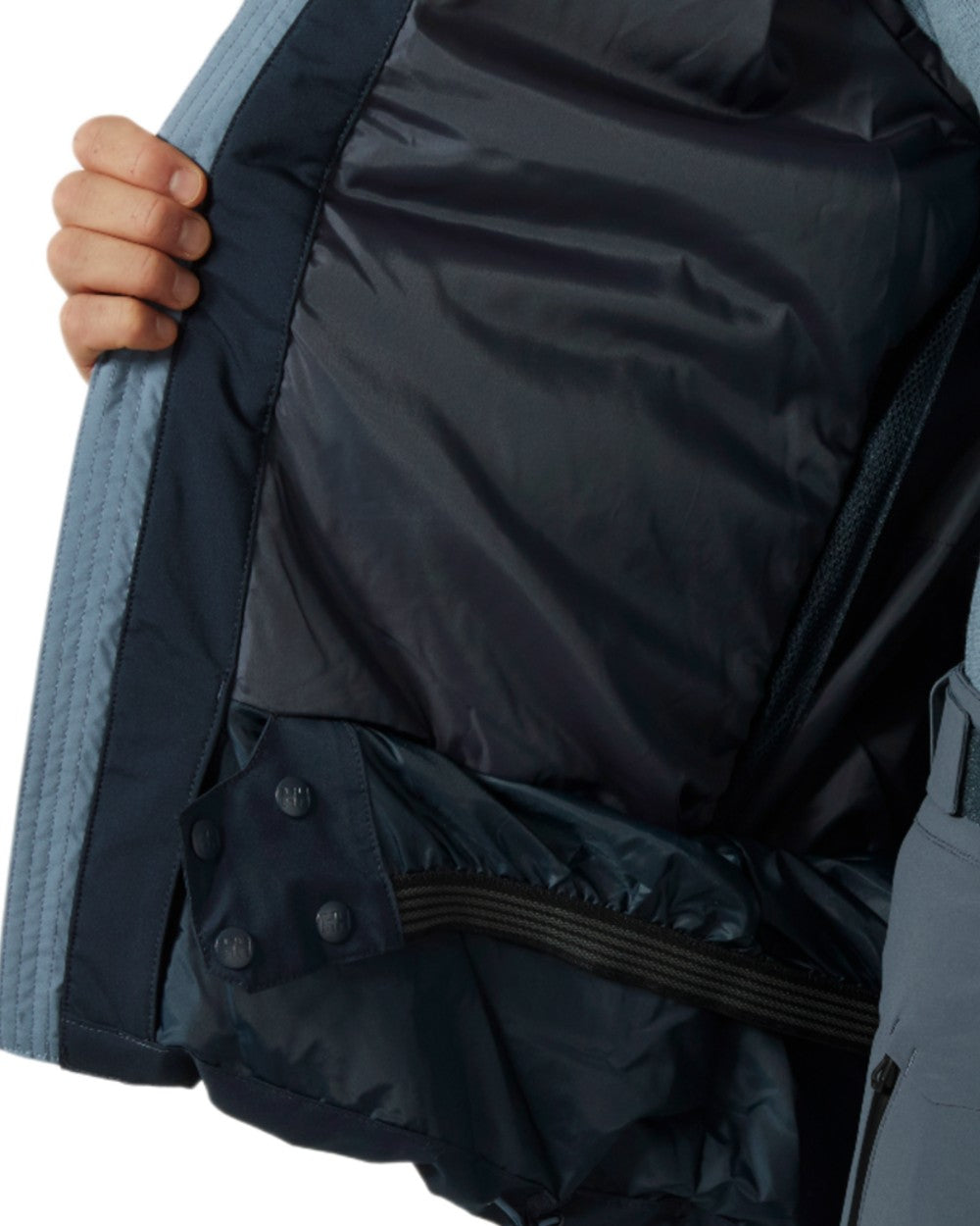 Navy Coloured Helly Hansen Mens Alpine Insulated Jacket on white background 