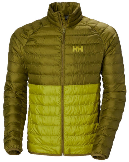 Bright Moss Coloured Helly Hansen Mens Banff Insulator Jacket on white background 