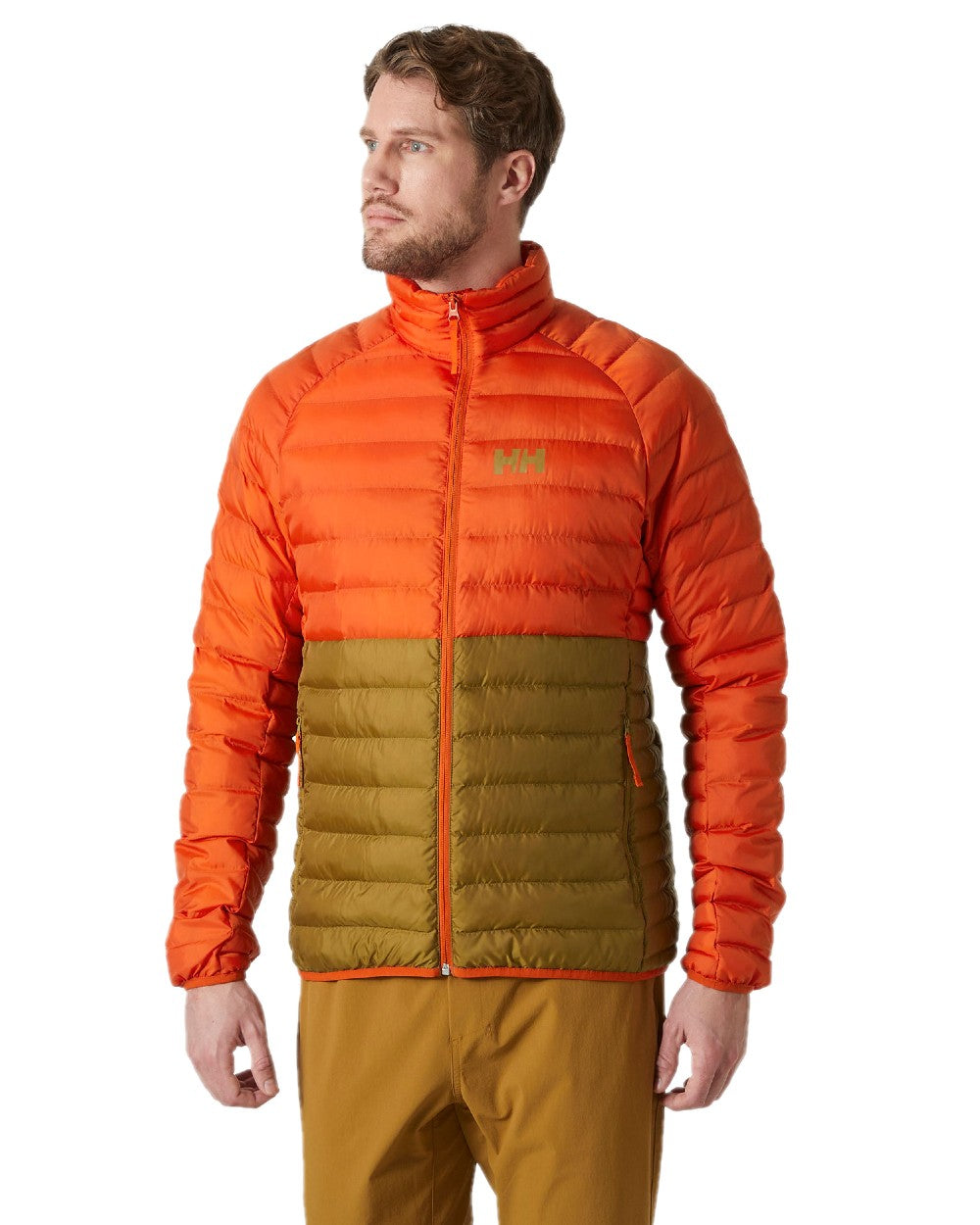 Patrol Orange Lynx Coloured Helly Hansen Mens Banff Insulator Jacket on white background 