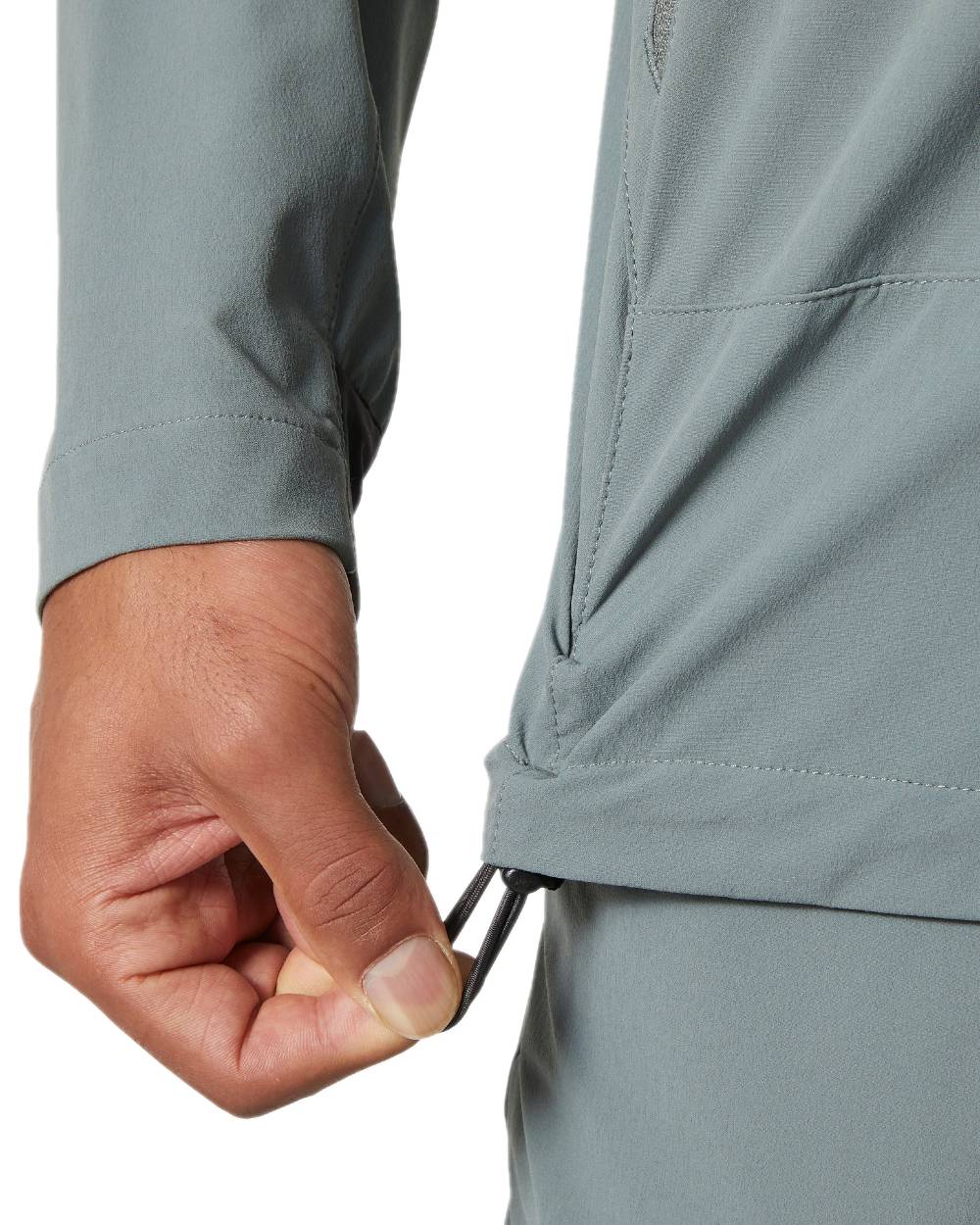 Grey Cactus Coloured Helly Hansen Mens Blaze Hooded Softshell Jacket on white background 