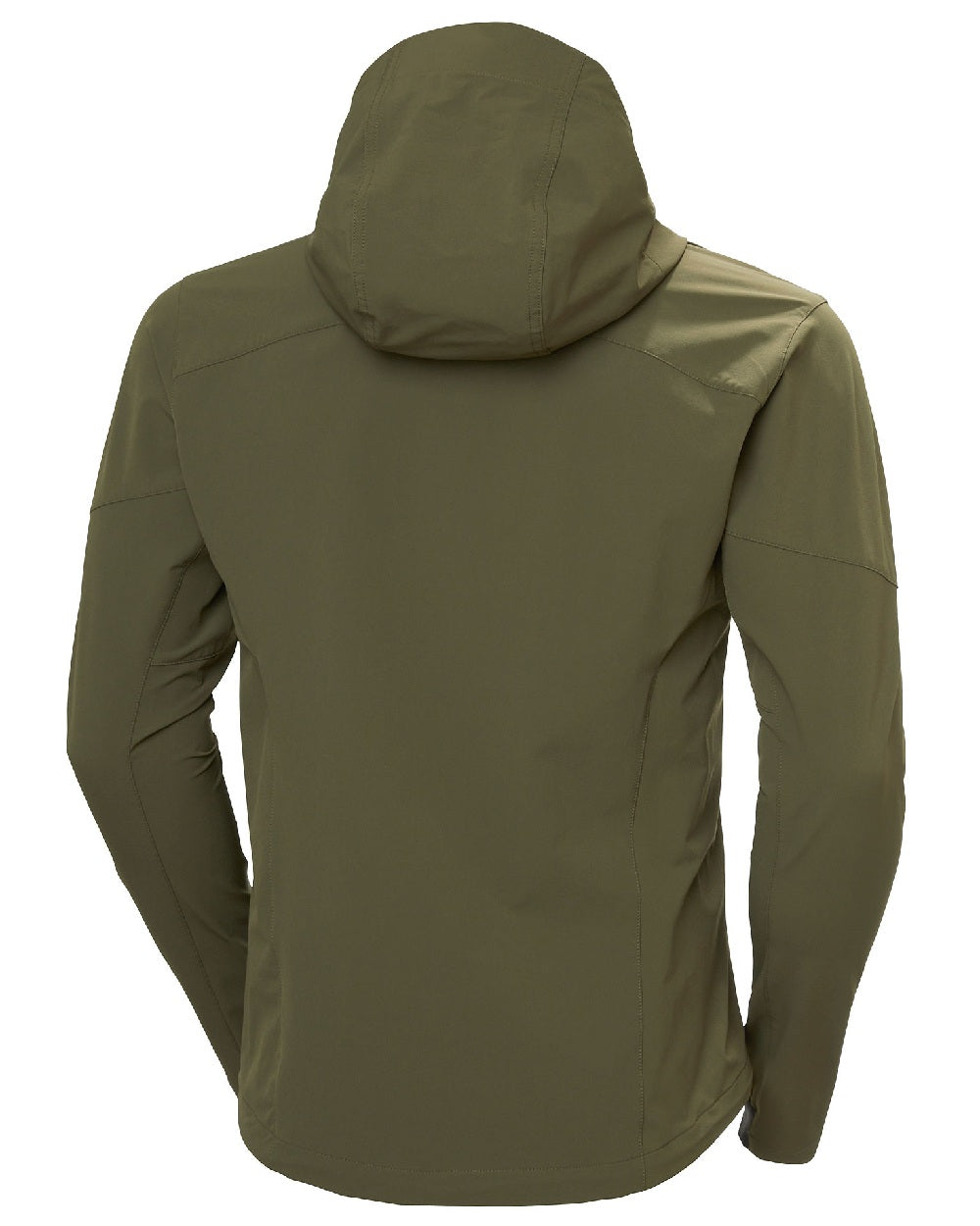 Utility Green Coloured Helly Hansen Mens Blaze Hooded Softshell Jacket on white background 