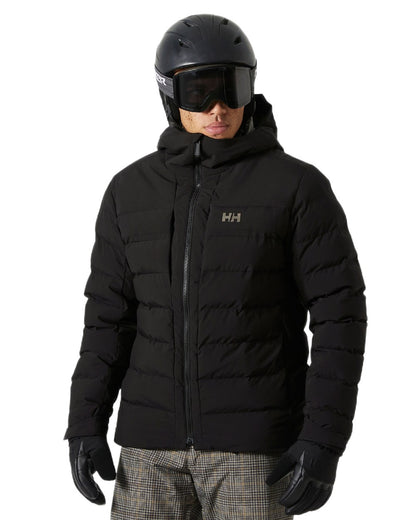 Black Coloured Helly Hansen Mens Bossanova Puffy 2.0 Jacket on white background 