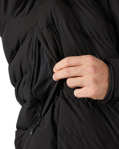 Black Coloured Helly Hansen Mens Bossanova Puffy 2.0 Jacket on white background 